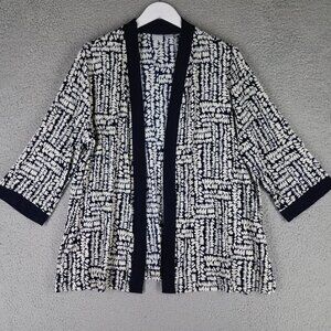Chico's Travelers Cardigan Women's 3/ XL Slinky Acetate Navy Blue Open Travel